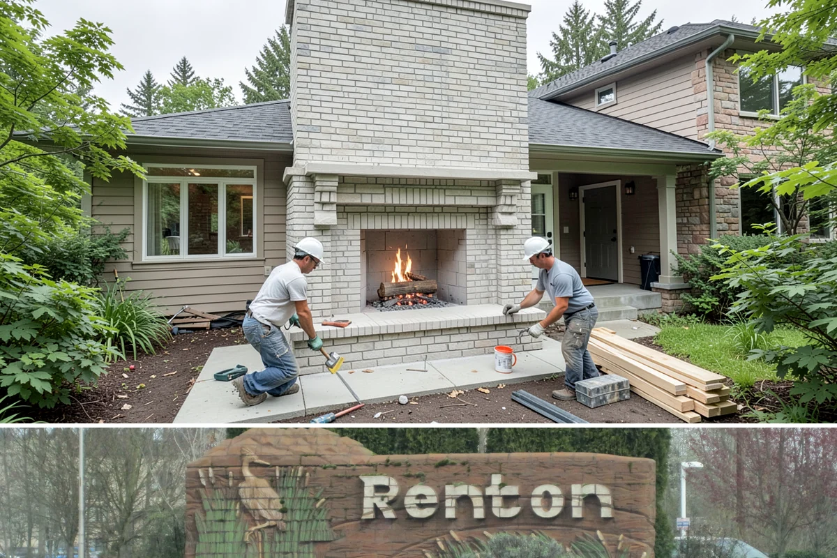 Fireplace Refacing in Renton, King County, WA - Refacing is an interior project that fits any season and is a favorite winter refresh while the fireplace is in use.