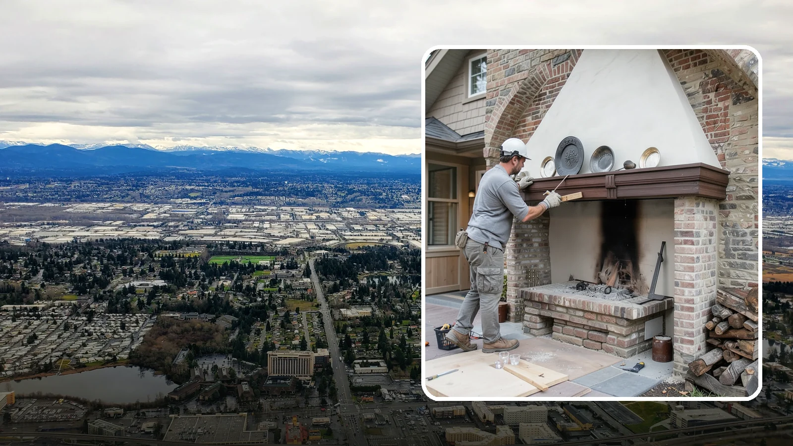 Fireplace Refacing in SeaTac, King County, WA - A fresh stone, tile, or brick face that modernizes your fireplace in a single project.