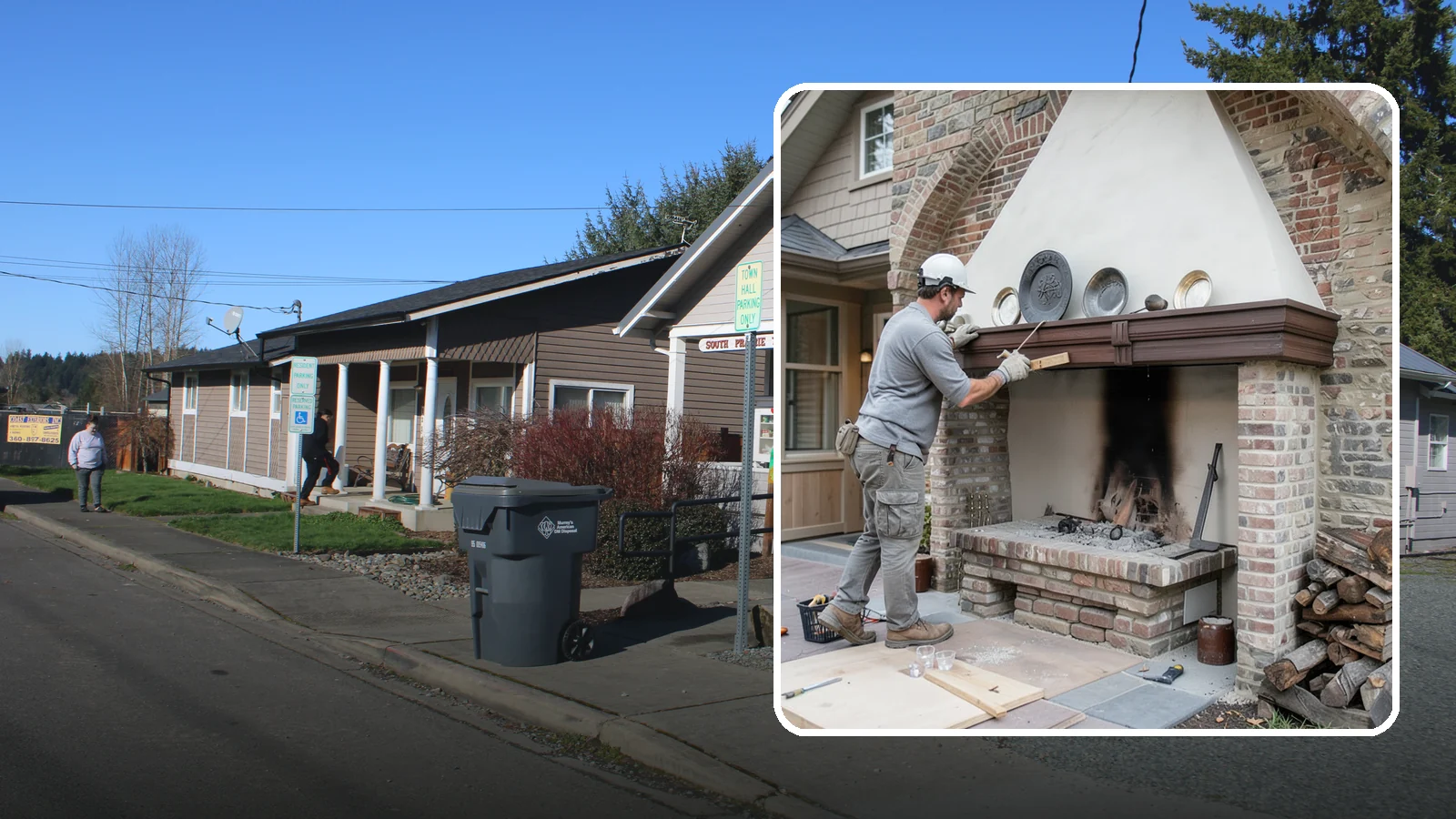 Fireplace Refacing in South Prairie, Pierce County, WA - A fresh stone, tile, or brick face that modernizes your fireplace in a single project.
