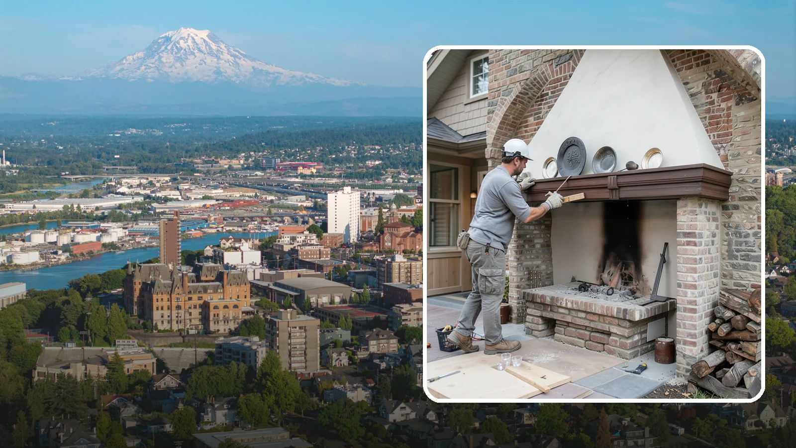 Fireplace Refacing in Tacoma, Pierce County, WA - A fresh stone, tile, or brick face that modernizes your fireplace in a single project.