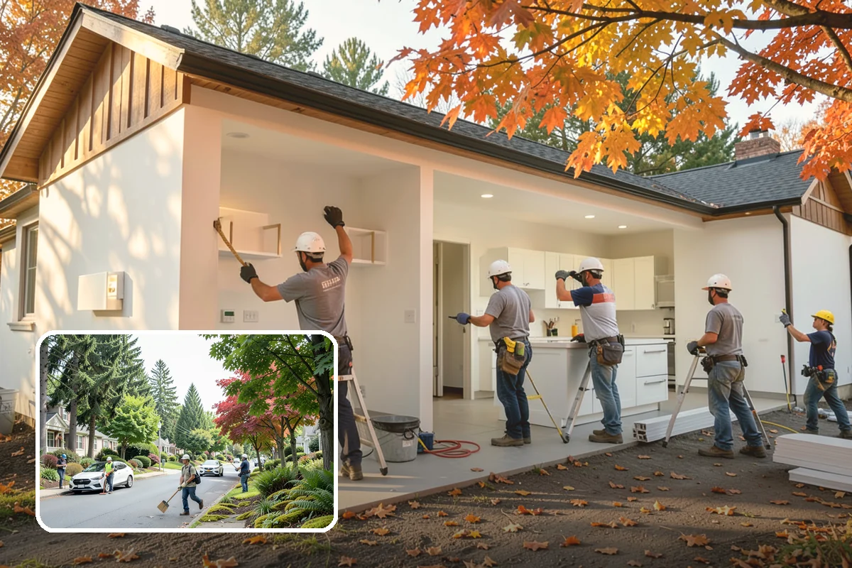 Fireplace Remodel in Beaux Arts Village, King County, WA - Modernizes a dated fireplace
