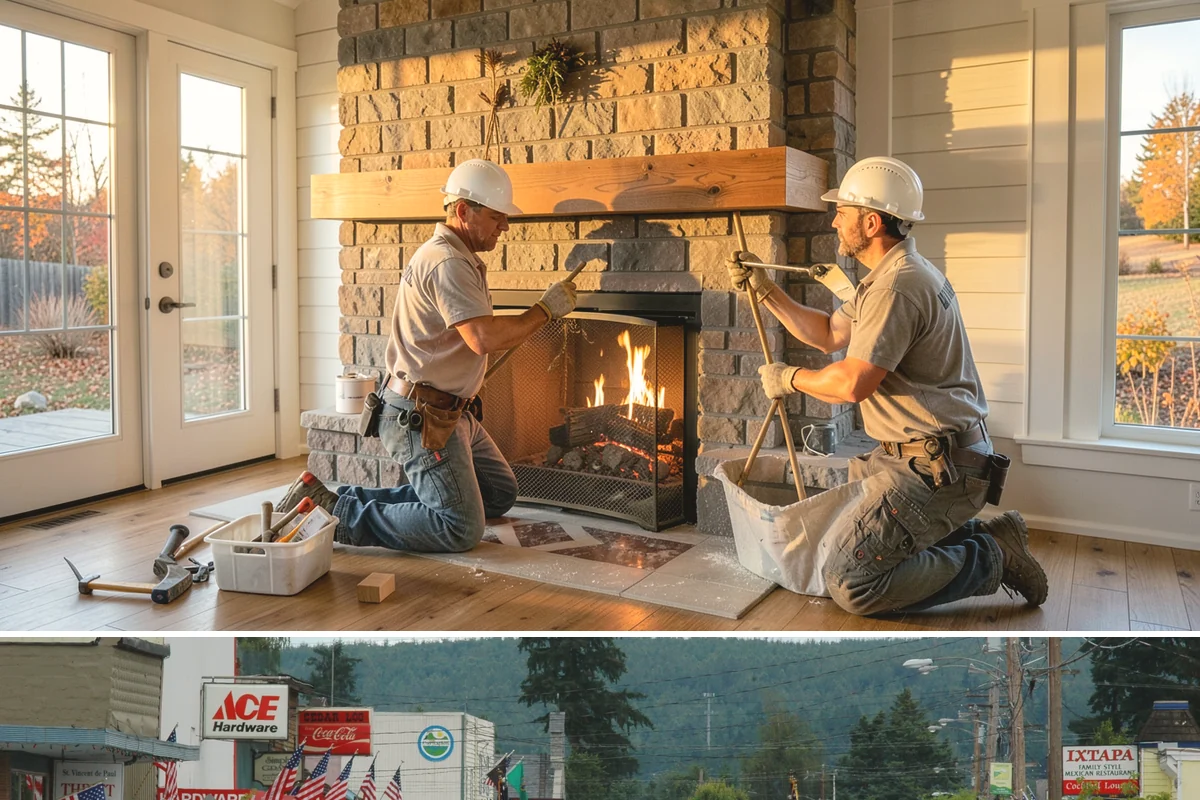 Fireplace Remodel in Carnation, King County, WA - Fireplace remodels suit late summer and early fall so the refreshed hearth is ready before the cold, wet season.