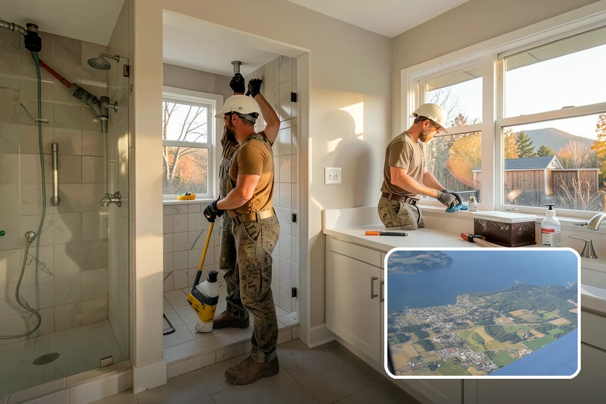 Fireplace Remodel in Coupeville, Island County, WA - Modernizes a dated fireplace