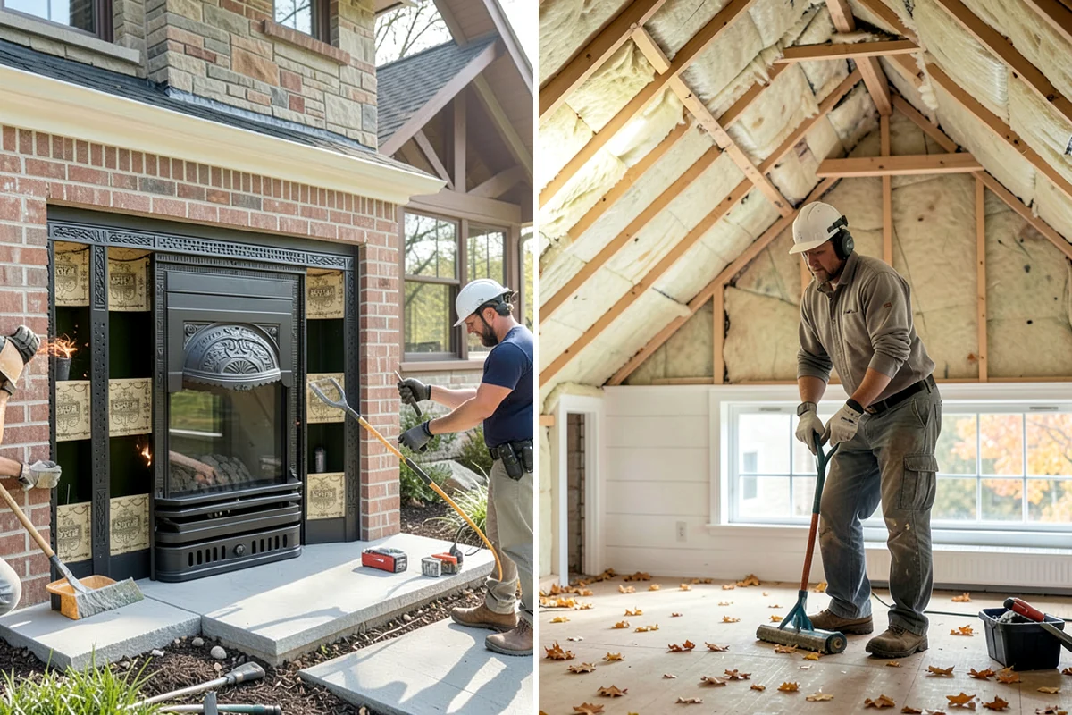 Fireplace Remodel in Fircrest, Pierce County, WA - Remove dated facing and assess the firebox