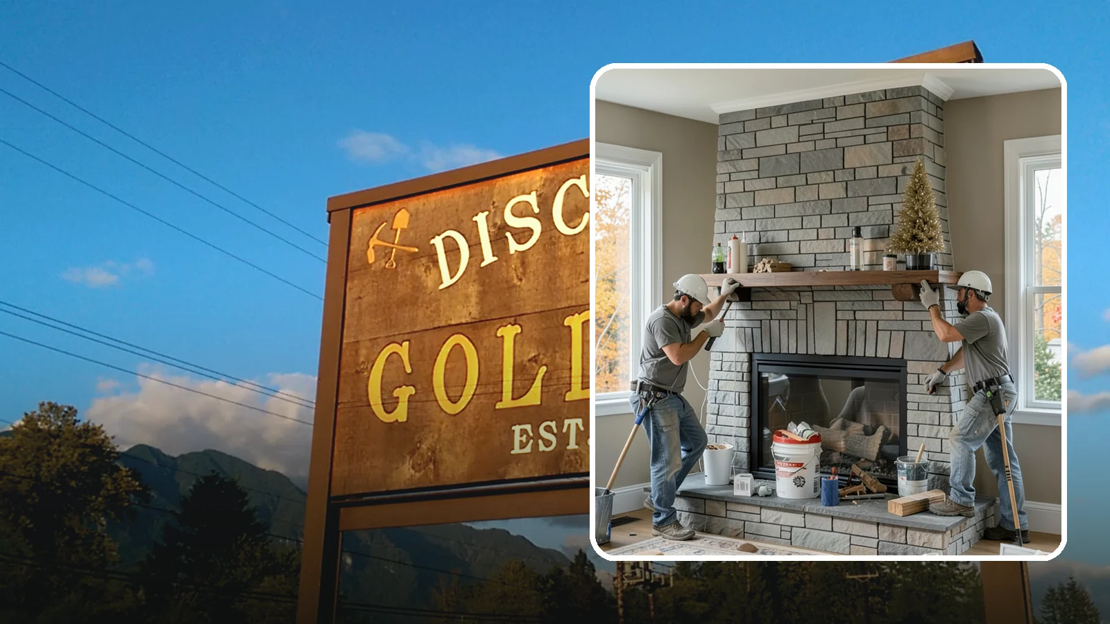 Fireplace Remodel in Gold Bar, Snohomish County, WA - Updating a dated fireplace with new facing, mantel, and finishes for a modern look.