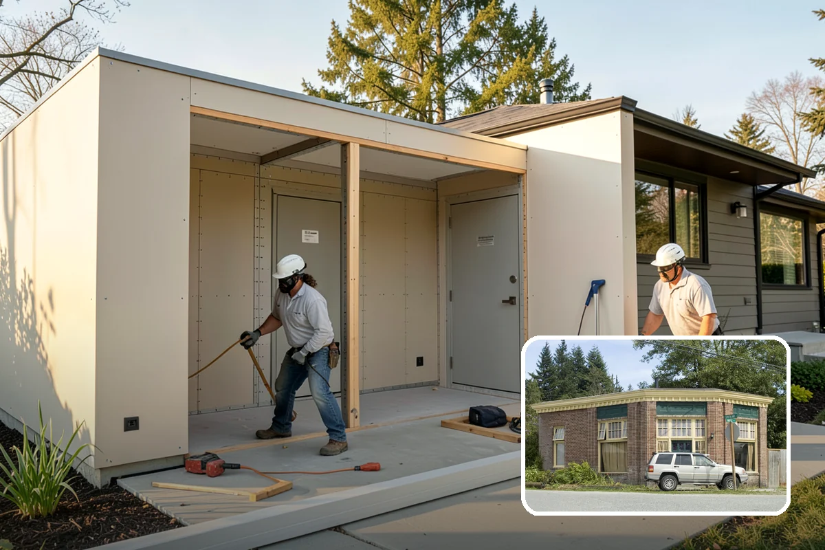 Fireplace Remodel in Hamilton, Skagit County, WA - Modernizes a dated fireplace