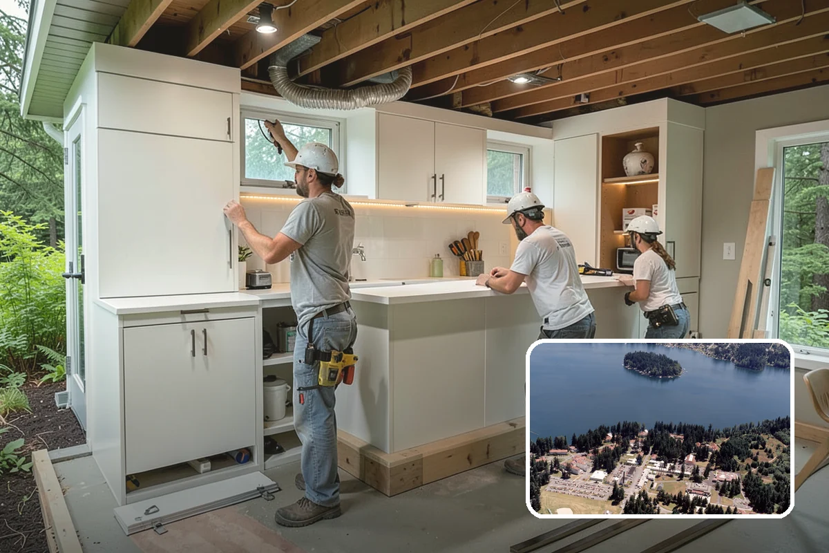 Fireplace Remodel in Lakewood, Pierce County, WA - Modernizes a dated fireplace