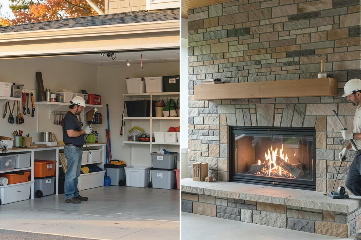 Fireplace Remodel in Medina, King County, WA - Remove dated facing and assess the firebox
