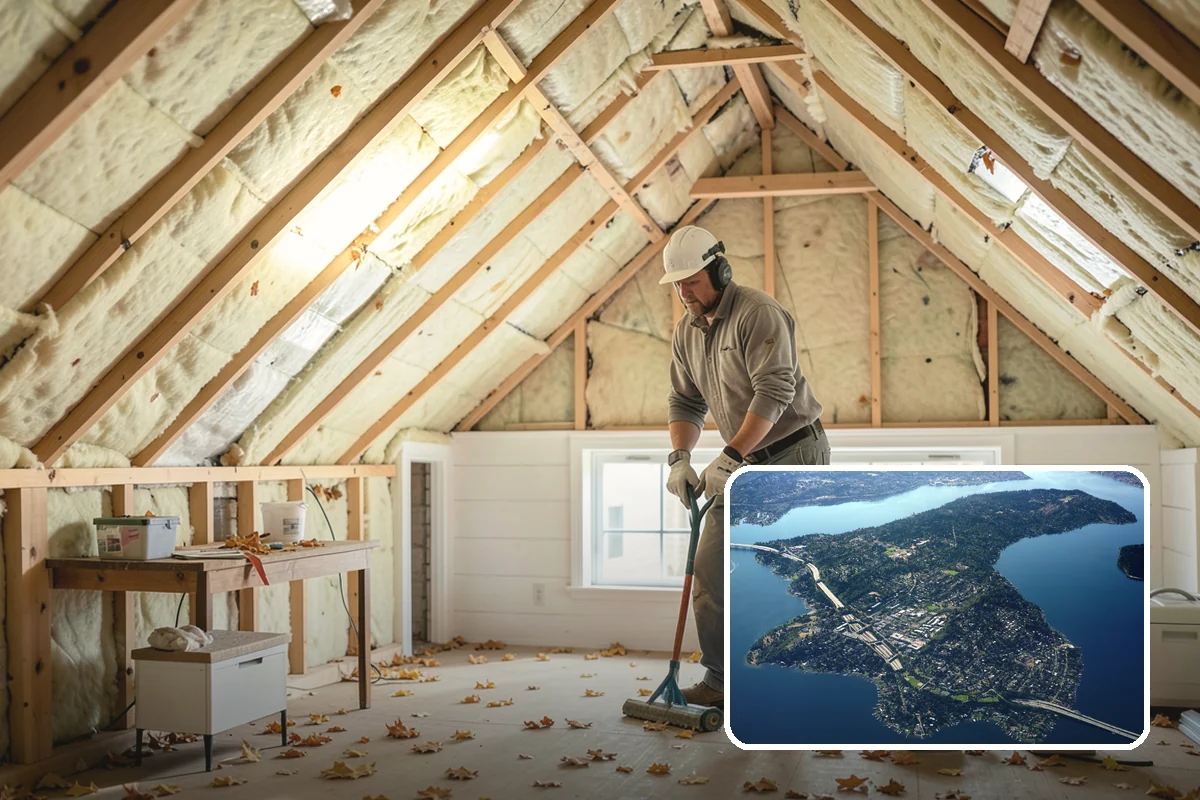 Fireplace Remodel in Mercer Island, King County, WA - Modernizes a dated fireplace