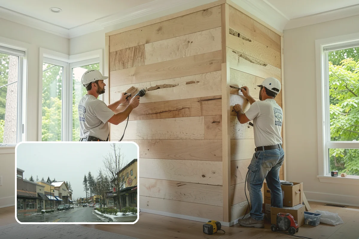 Fireplace Remodel in Mill Creek, Snohomish County, WA - Modernizes a dated fireplace
