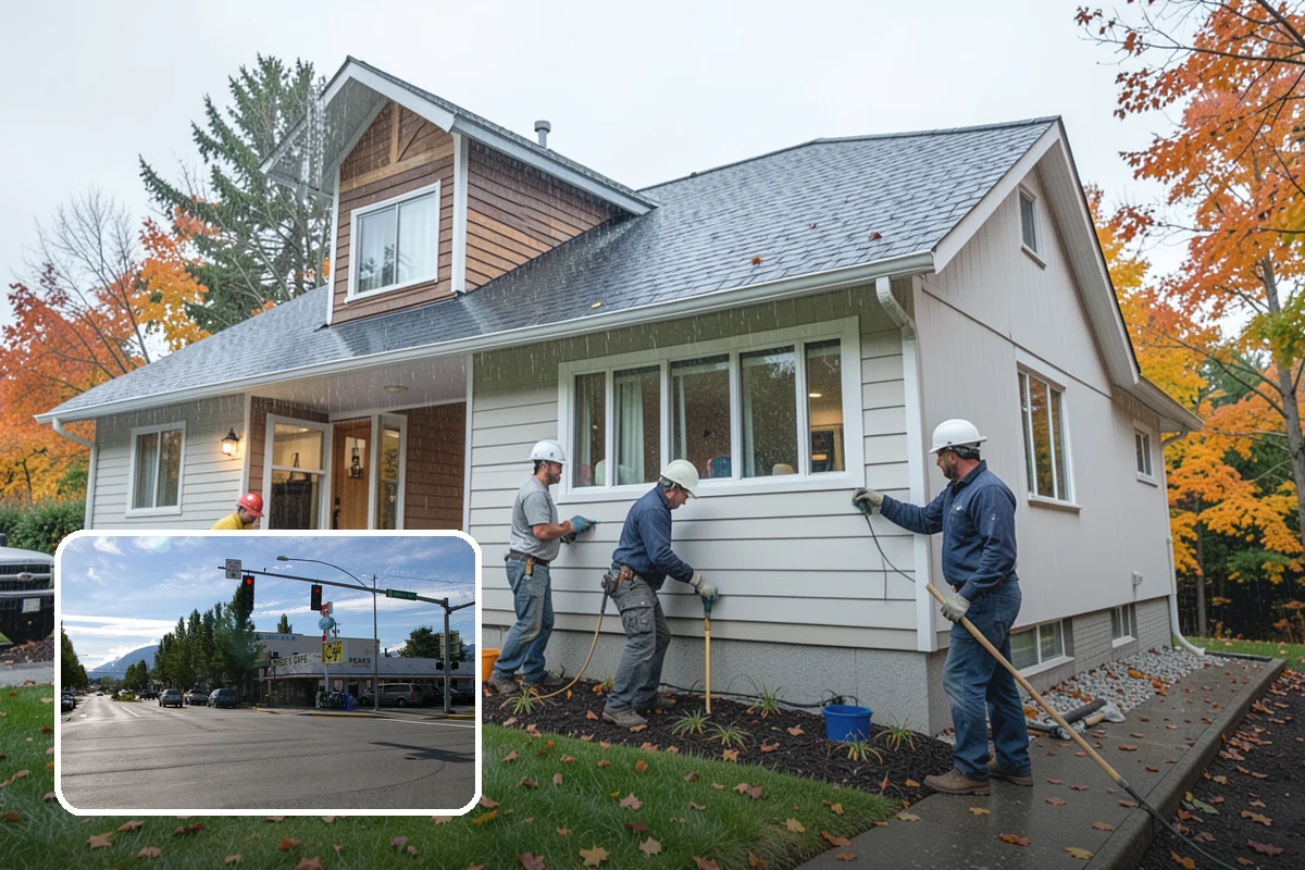 Fireplace Remodel in North Bend, King County, WA - Modernizes a dated fireplace