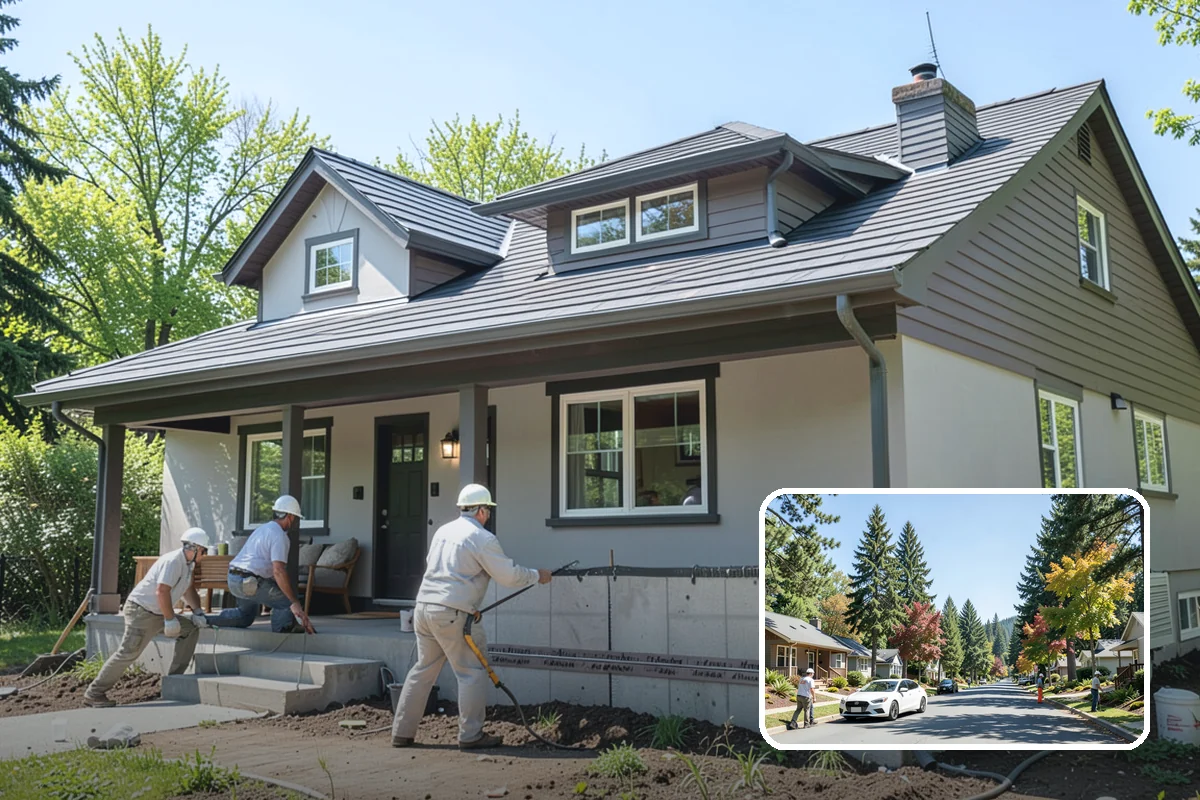 Fireplace Remodel in Orting, Pierce County, WA - Modernizes a dated fireplace