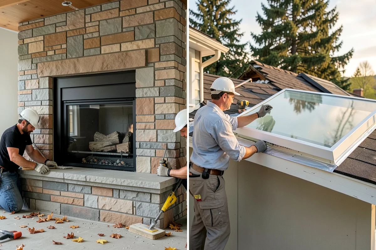 Fireplace Remodel in Pacific, King County, WA - Remove dated facing and assess the firebox