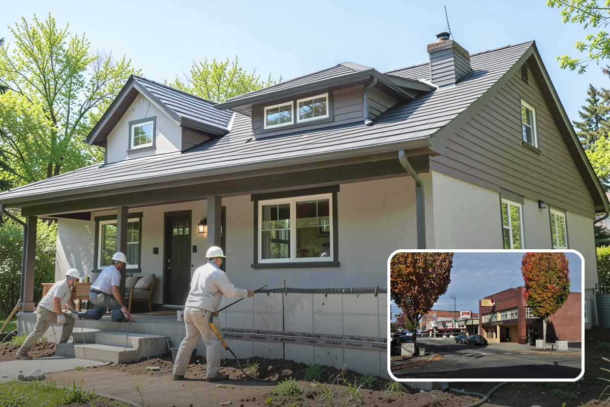 Fireplace Remodel in Puyallup, Pierce County, WA - Modernizes a dated fireplace