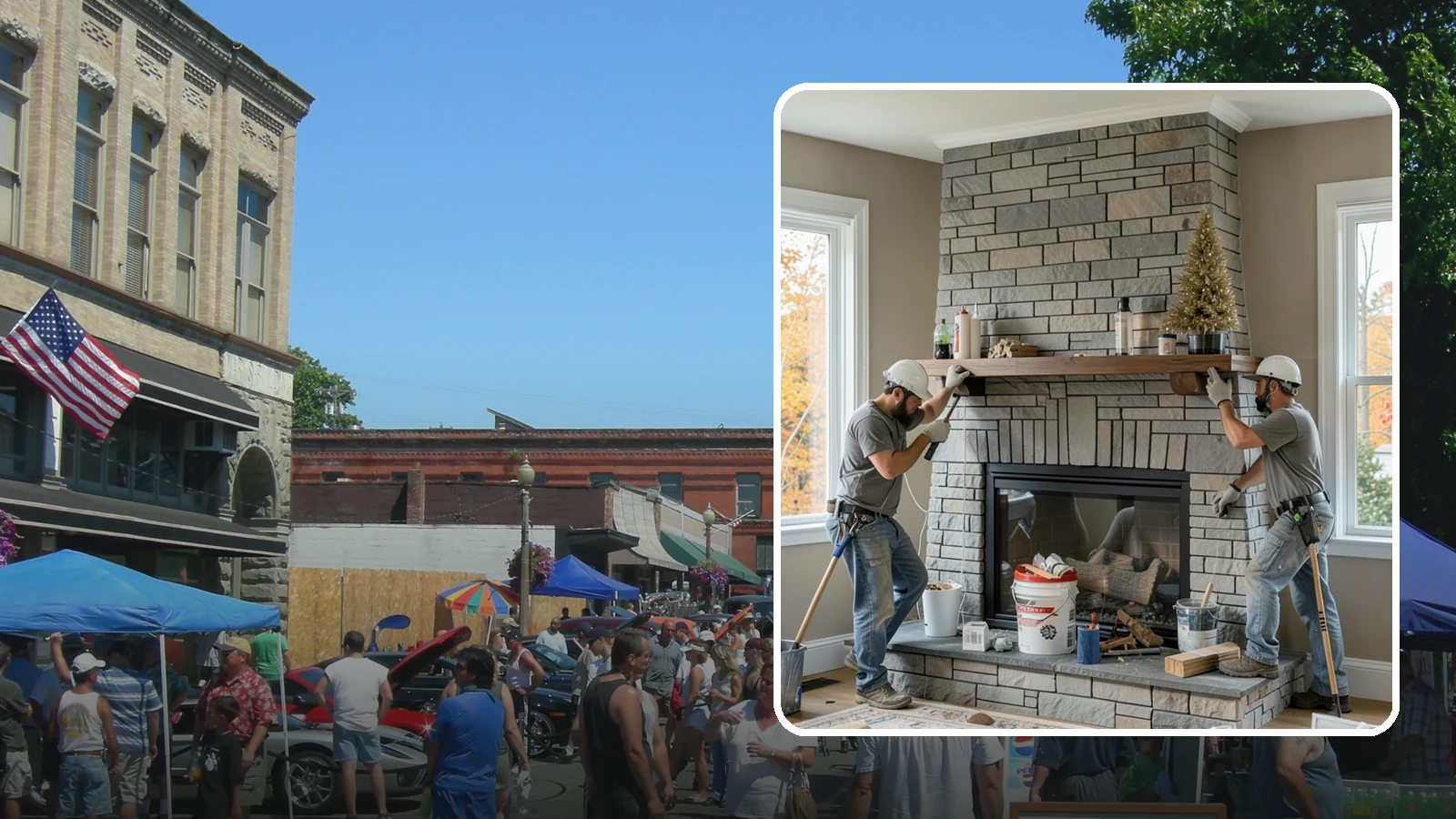 Fireplace Remodel in Snohomish, Snohomish County, WA - Updating a dated fireplace with new facing, mantel, and finishes for a modern look.