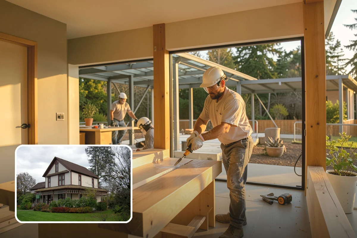 Fireplace Remodel in Sumner, Pierce County, WA - Modernizes a dated fireplace