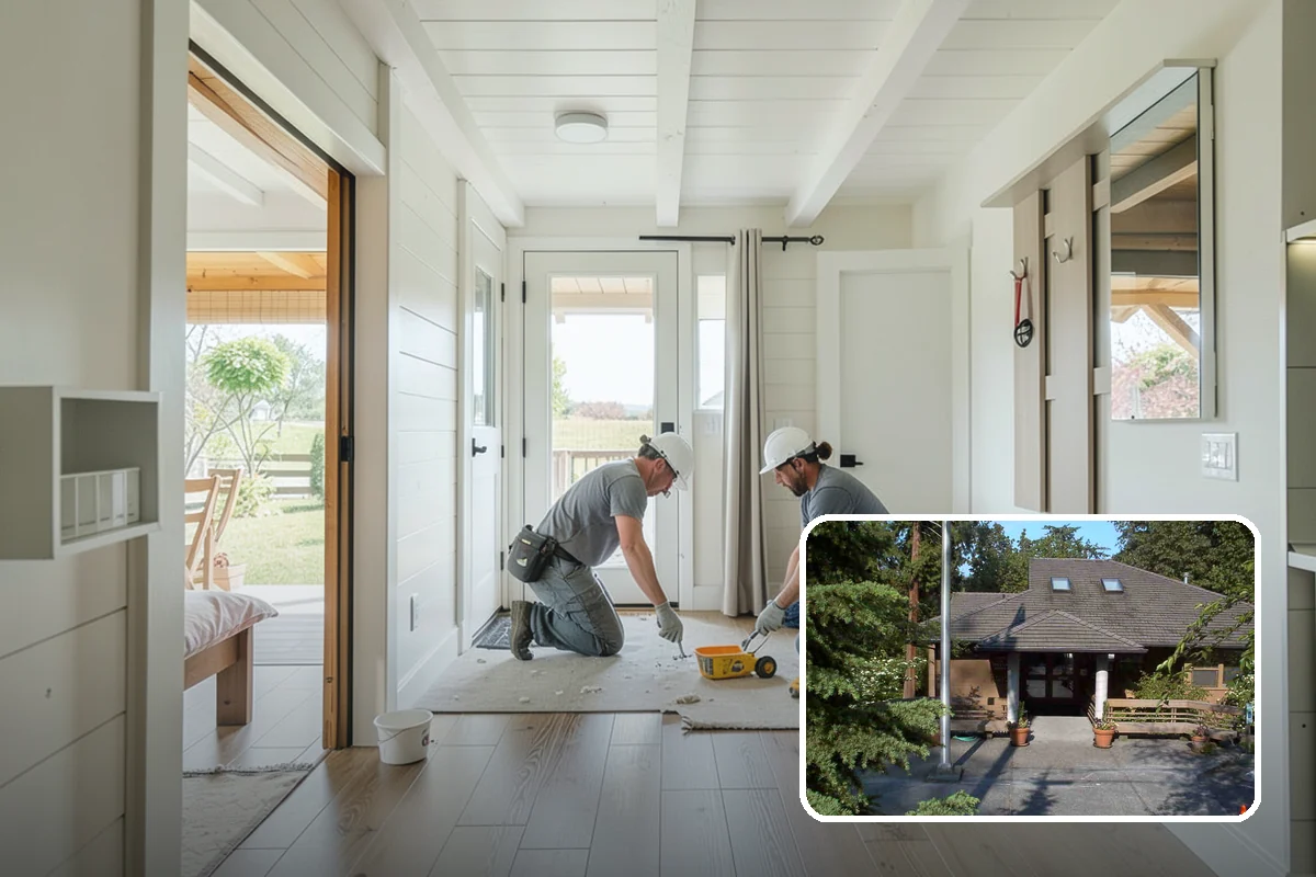 Fireplace Remodel in Yarrow Point, King County, WA - Modernizes a dated fireplace