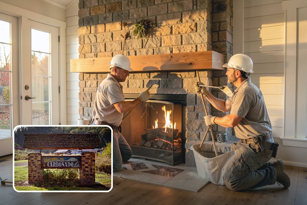Fireplace Surround in Carbonado, Pierce County, WA - Frames the fireplace as a focal point