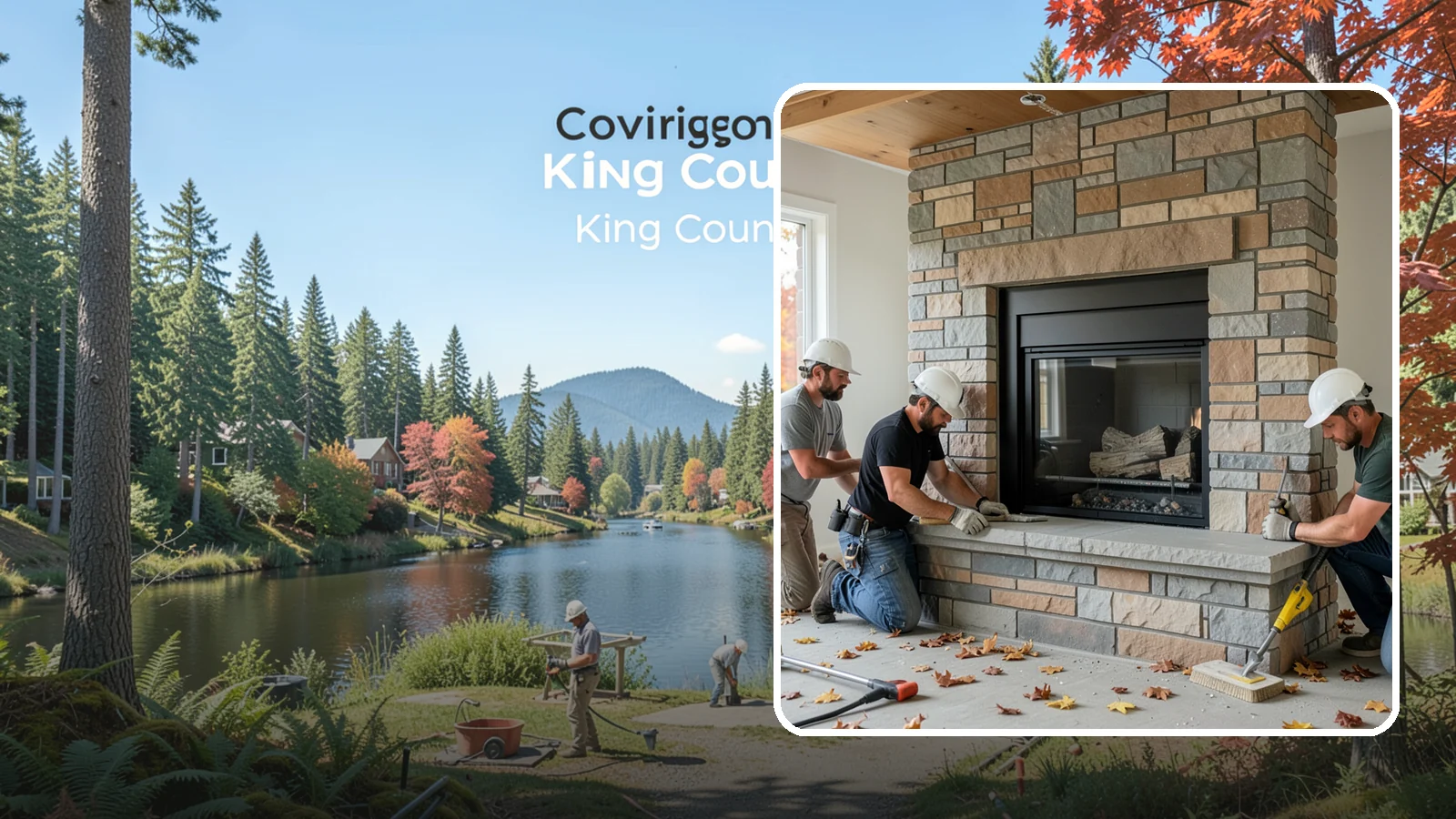 Fireplace Surround in Covington, King County, WA - Building a custom fireplace surround that frames the hearth as a room's centerpiece.