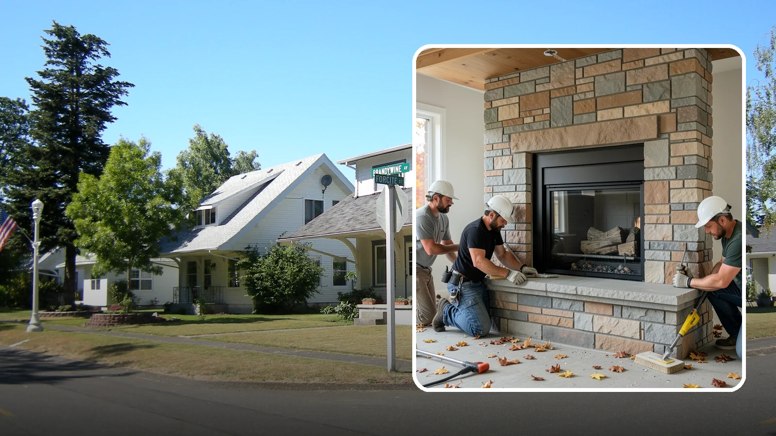 Fireplace Surround in DuPont, Pierce County, WA - Building a custom fireplace surround that frames the hearth as a room's centerpiece.