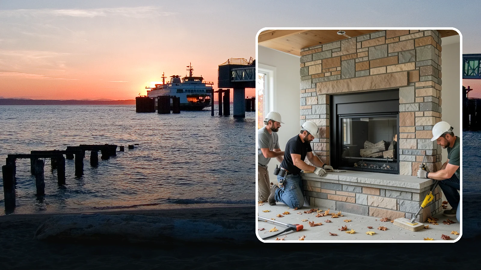 Fireplace Surround in Edmonds, Snohomish County, WA - Building a custom fireplace surround that frames the hearth as a room's centerpiece.
