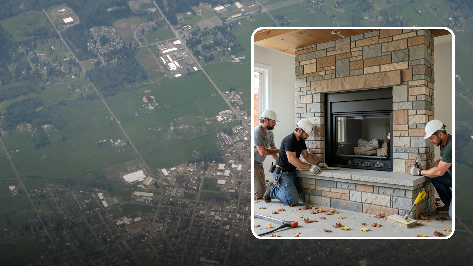 Fireplace Surround in Enumclaw, King County, WA - Building a custom fireplace surround that frames the hearth as a room's centerpiece.