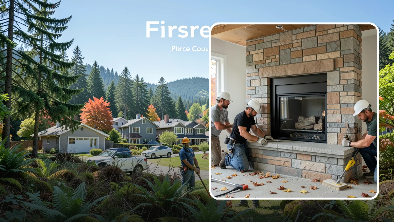 Fireplace Surround in Fircrest, Pierce County, WA - Building a custom fireplace surround that frames the hearth as a room's centerpiece.