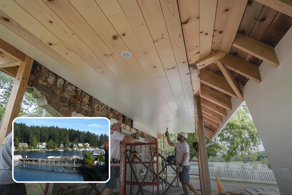 Fireplace Surround in Gig Harbor, Pierce County, WA - Frames the fireplace as a focal point