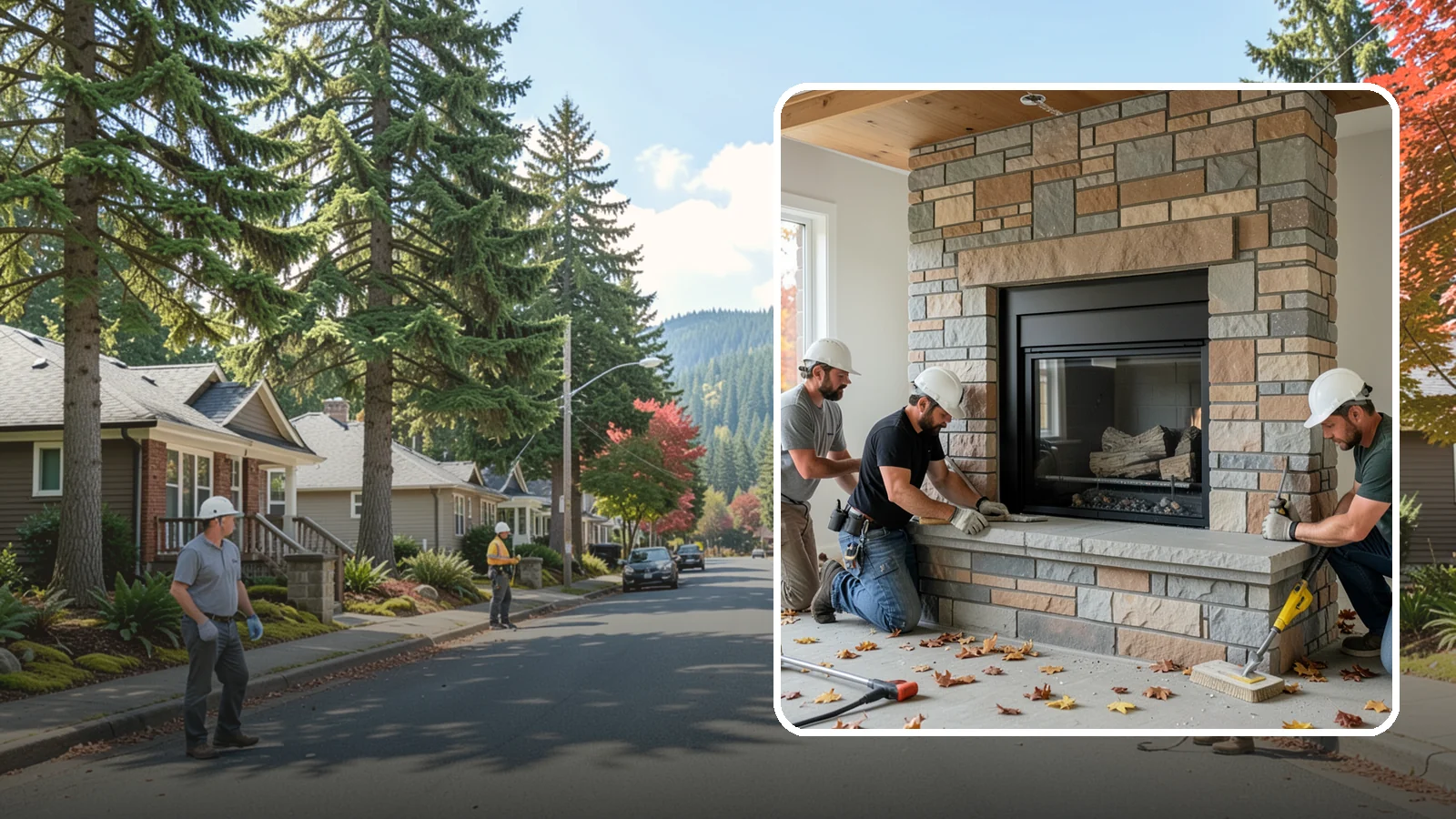 Fireplace Surround in Hunts Point, King County, WA - Building a custom fireplace surround that frames the hearth as a room's centerpiece.