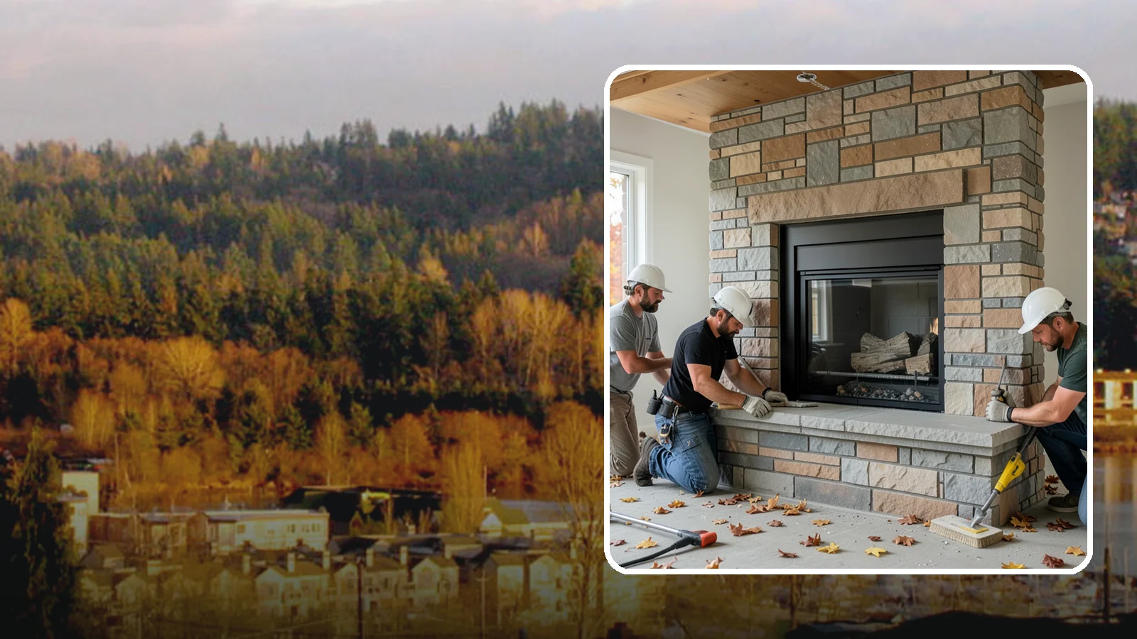 Fireplace Surround in Kenmore, King County, WA - Building a custom fireplace surround that frames the hearth as a room's centerpiece.