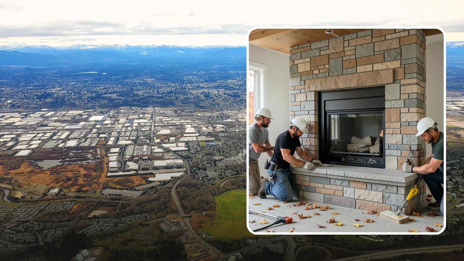 Fireplace Surround in Kent, King County, WA - Building a custom fireplace surround that frames the hearth as a room's centerpiece.