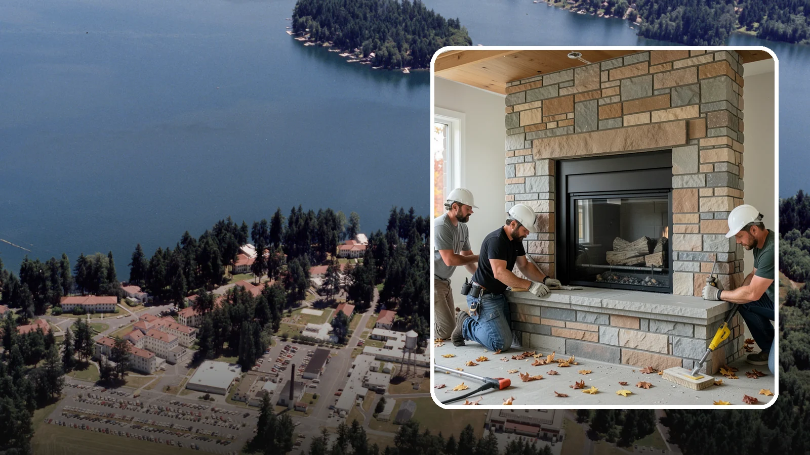 Fireplace Surround in Lakewood, Pierce County, WA - Building a custom fireplace surround that frames the hearth as a room's centerpiece.