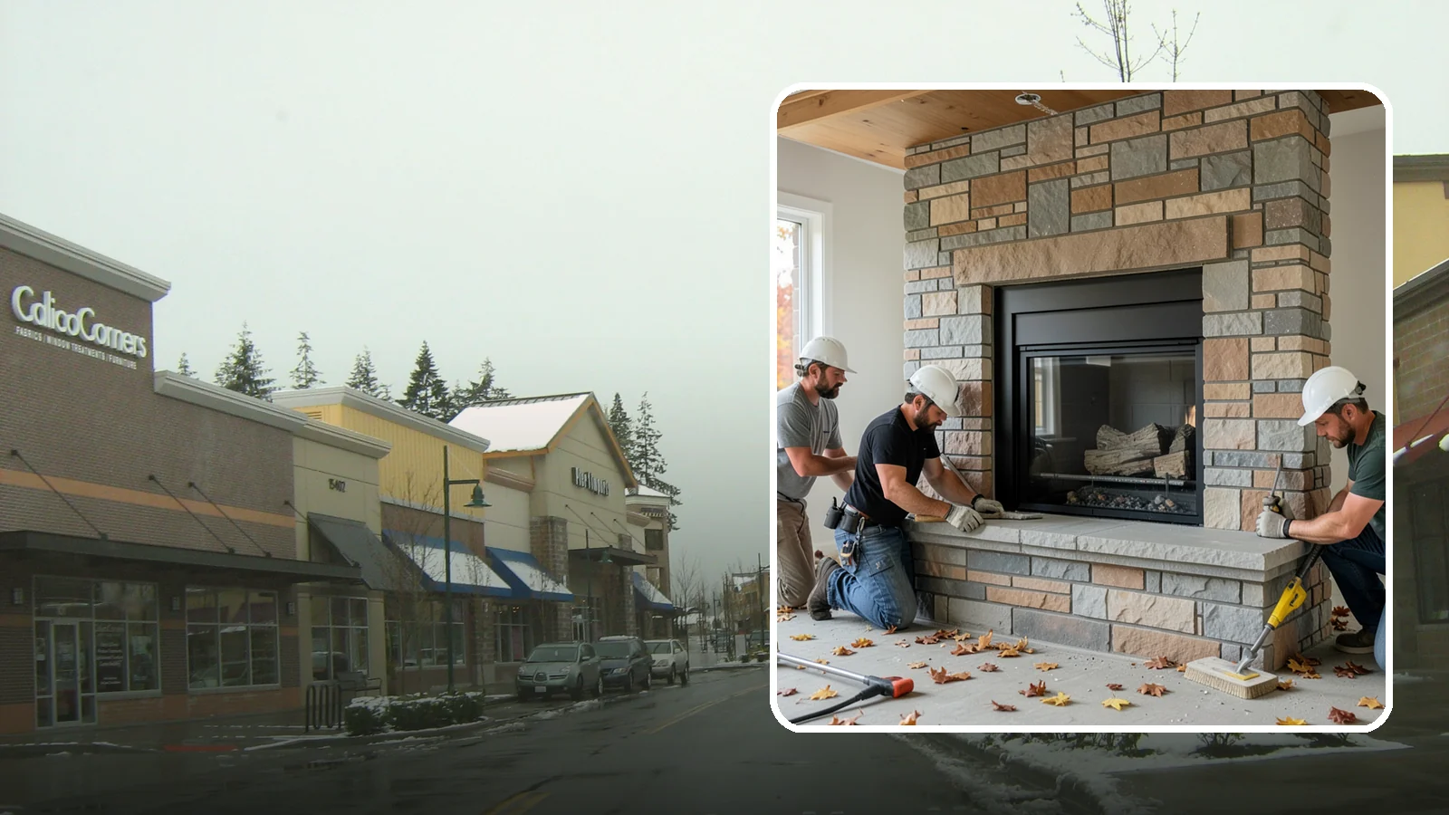 Fireplace Surround in Mill Creek, Snohomish County, WA - Building a custom fireplace surround that frames the hearth as a room's centerpiece.