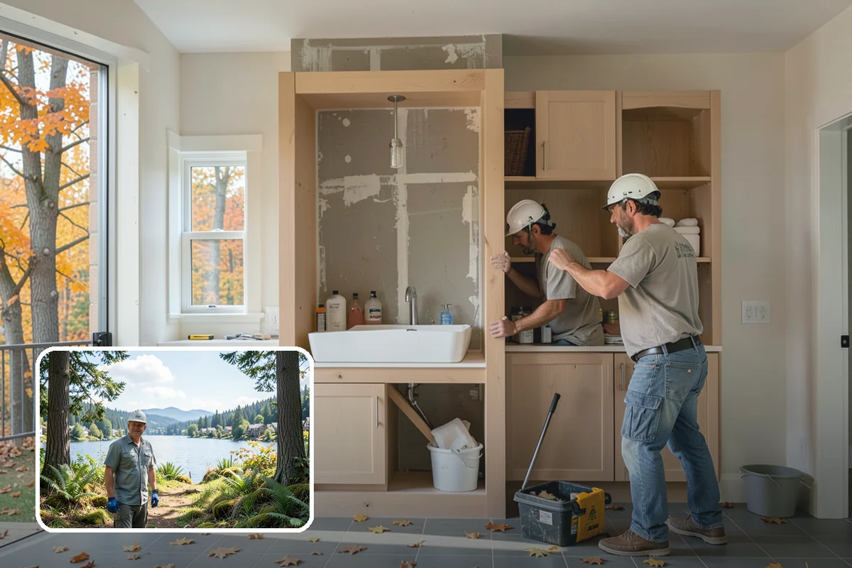 Fireplace Surround in Milton, King County, WA - Frames the fireplace as a focal point