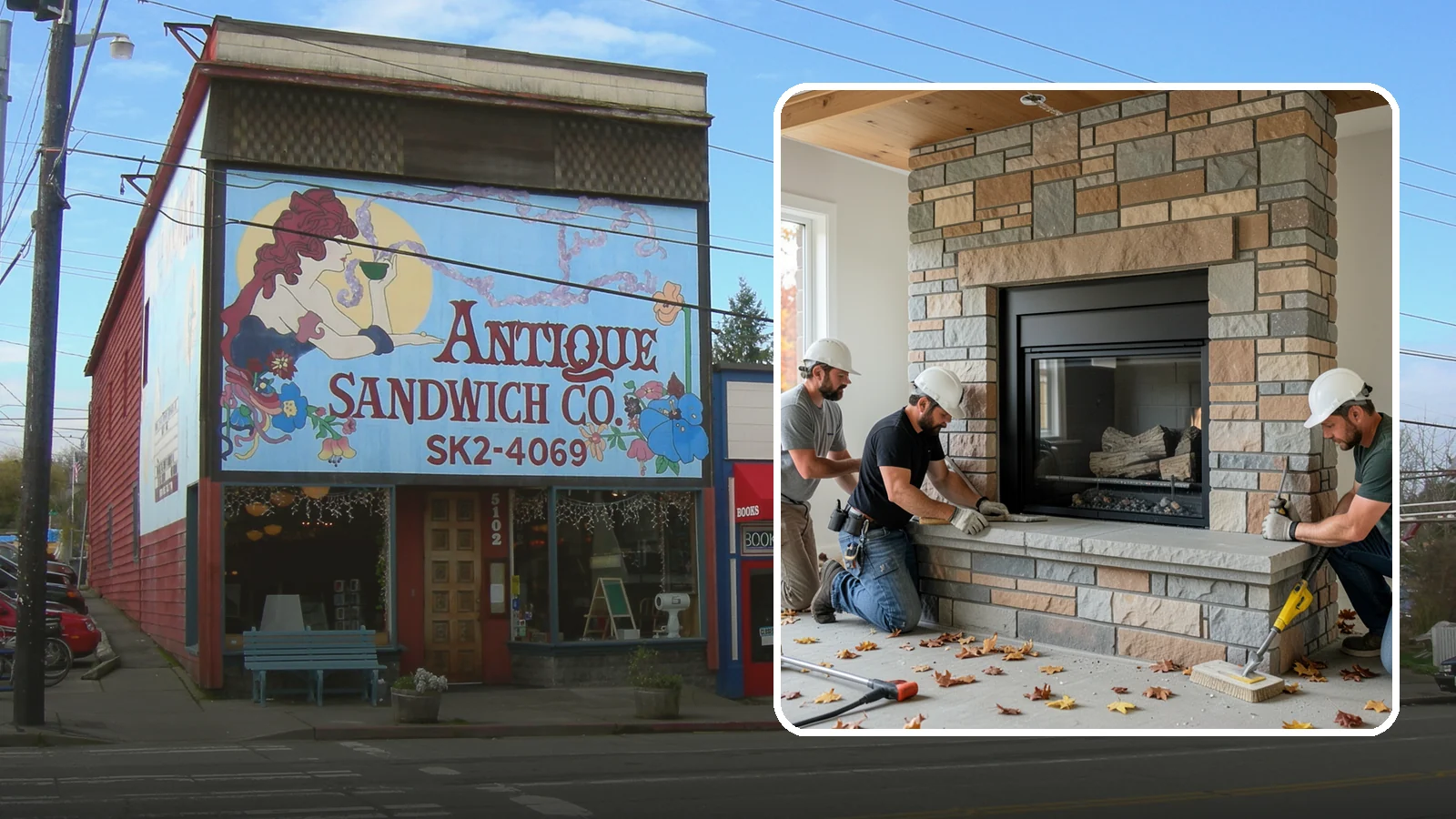 Fireplace Surround in Ruston, Pierce County, WA - Building a custom fireplace surround that frames the hearth as a room's centerpiece.