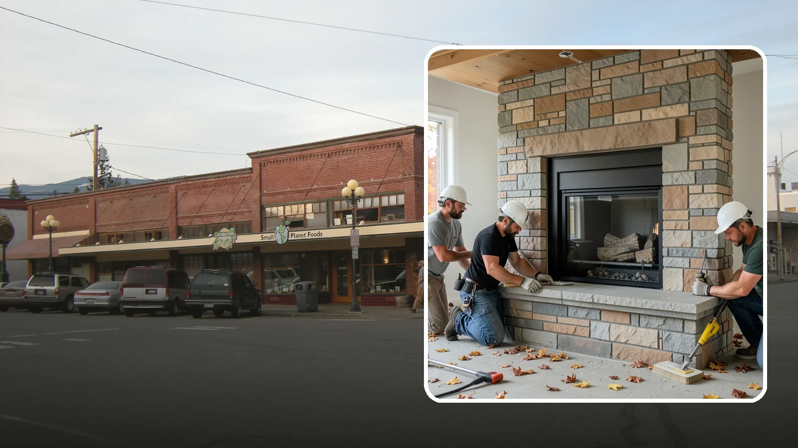 Fireplace Surround in Sedro-Woolley, Skagit County, WA - Building a custom fireplace surround that frames the hearth as a room's centerpiece.