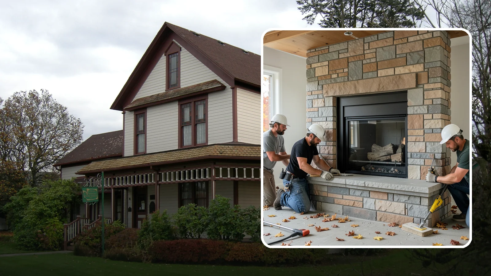 Fireplace Surround in Sumner, Pierce County, WA - Building a custom fireplace surround that frames the hearth as a room's centerpiece.