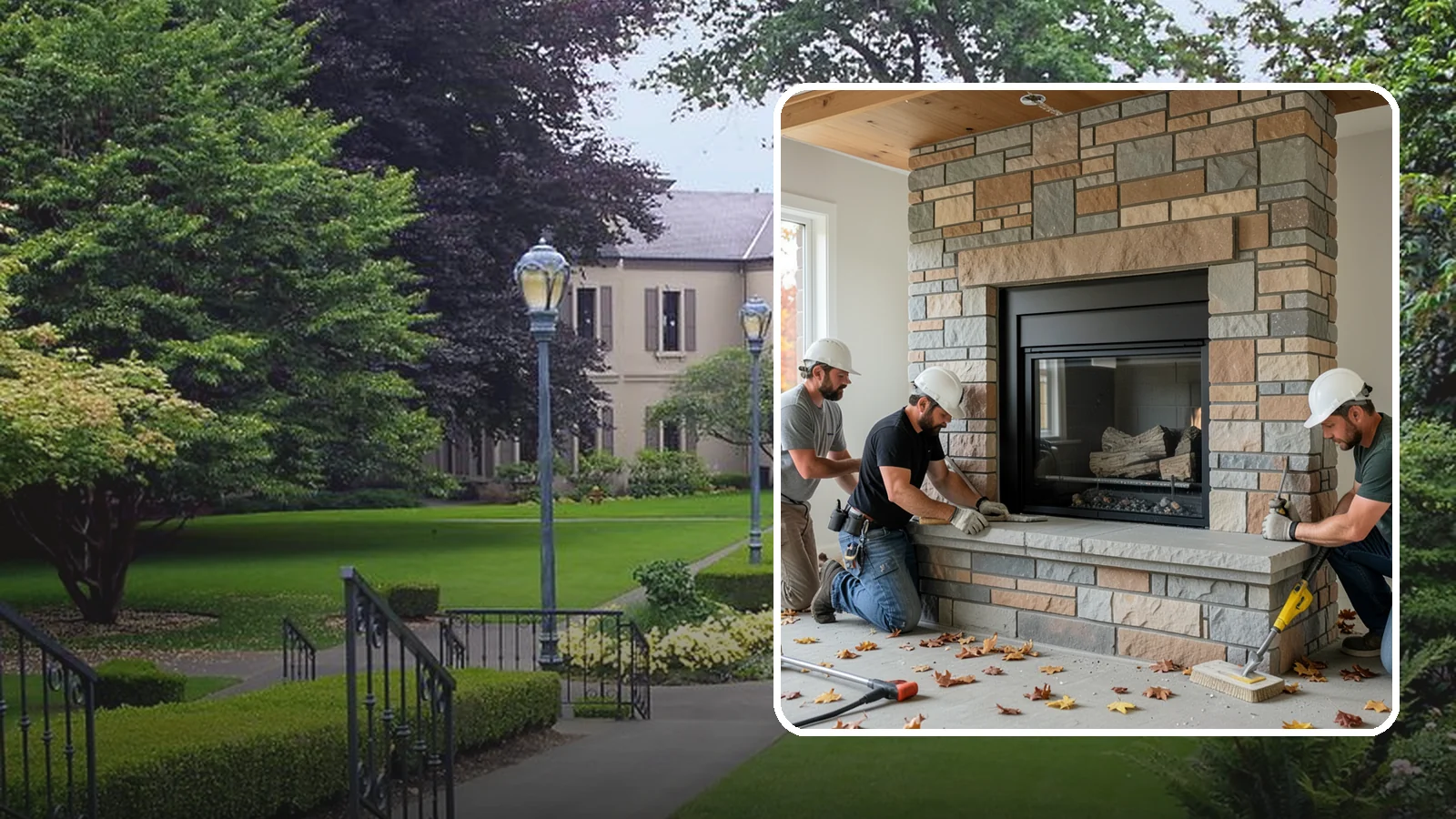 Fireplace Surround in Woodinville, King County, WA - Building a custom fireplace surround that frames the hearth as a room's centerpiece.