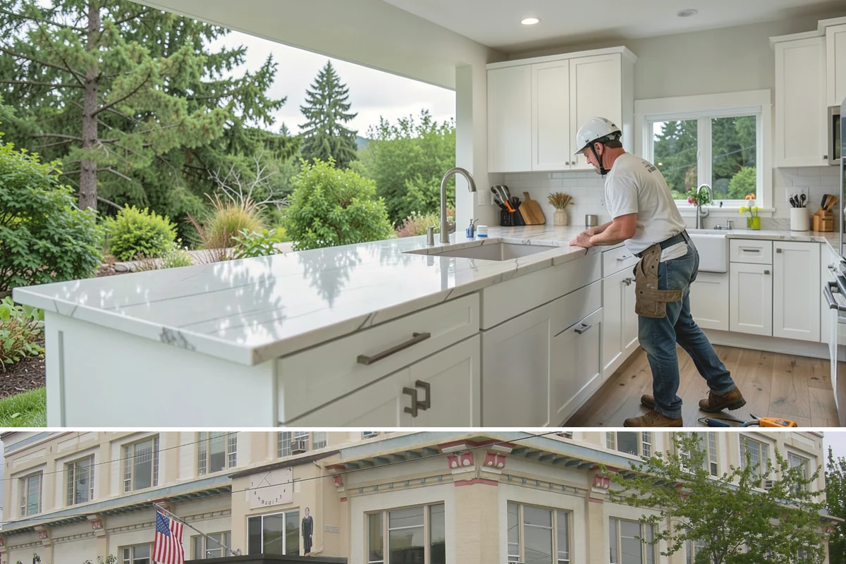 Flagstone Patio Installation in Anacortes, Skagit County, WA - Dry summer weather is ideal for setting stone and curing any mortar joints properly.