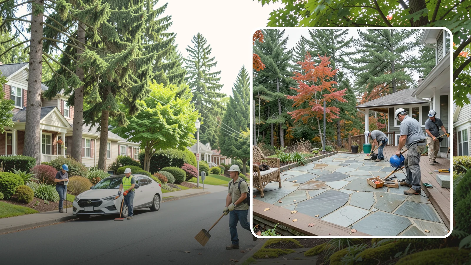 Flagstone Patio Installation in Beaux Arts Village, King County, WA - Flagstone patio installation that brings natural stone beauty and organic texture to your yard.