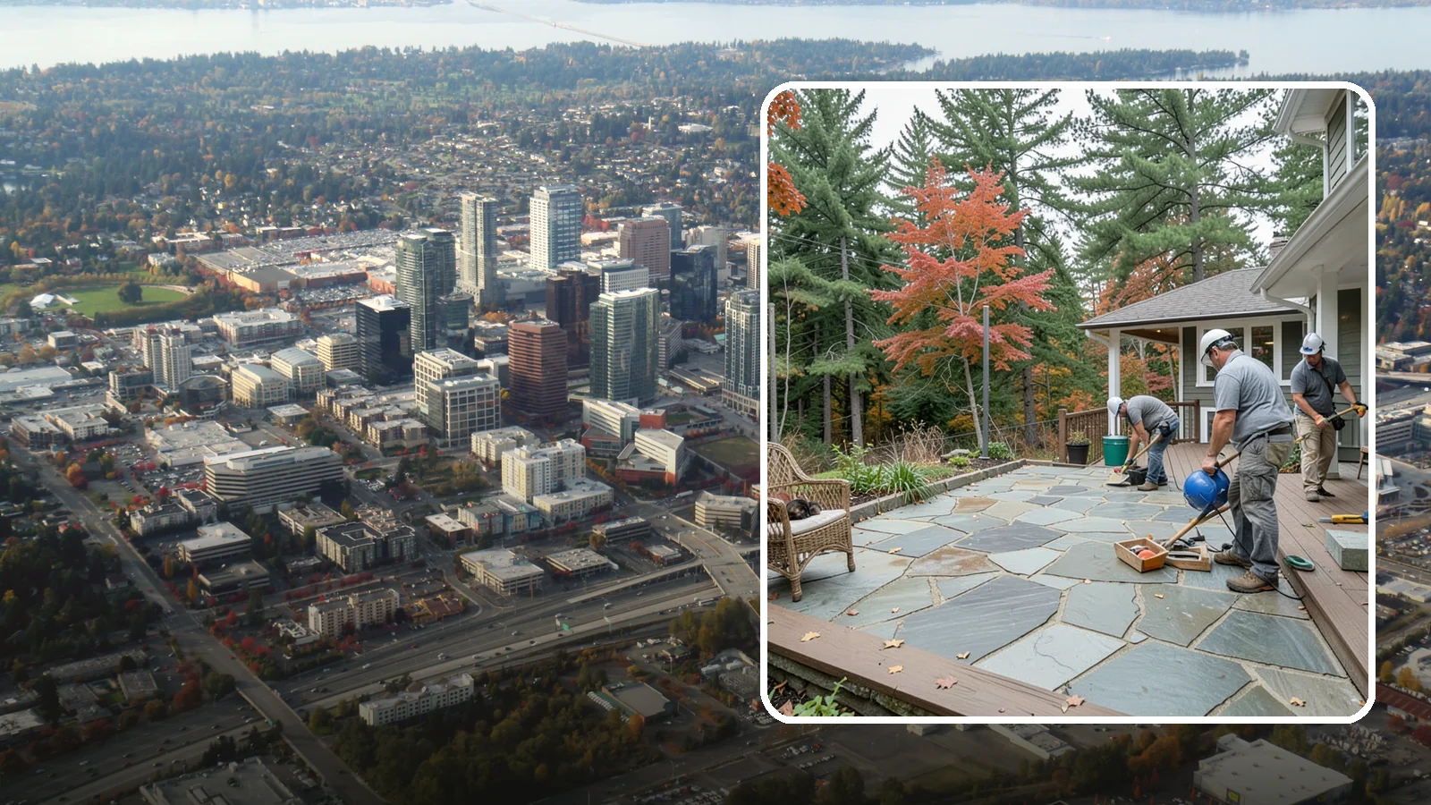 Flagstone Patio Installation in Bellevue, King County, WA - Flagstone patio installation that brings natural stone beauty and organic texture to your yard.