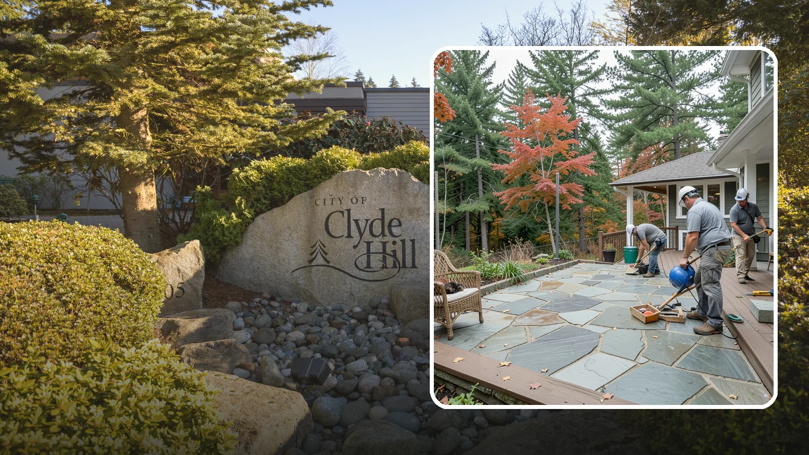 Flagstone Patio Installation in Clyde Hill, King County, WA - Flagstone patio installation that brings natural stone beauty and organic texture to your yard.