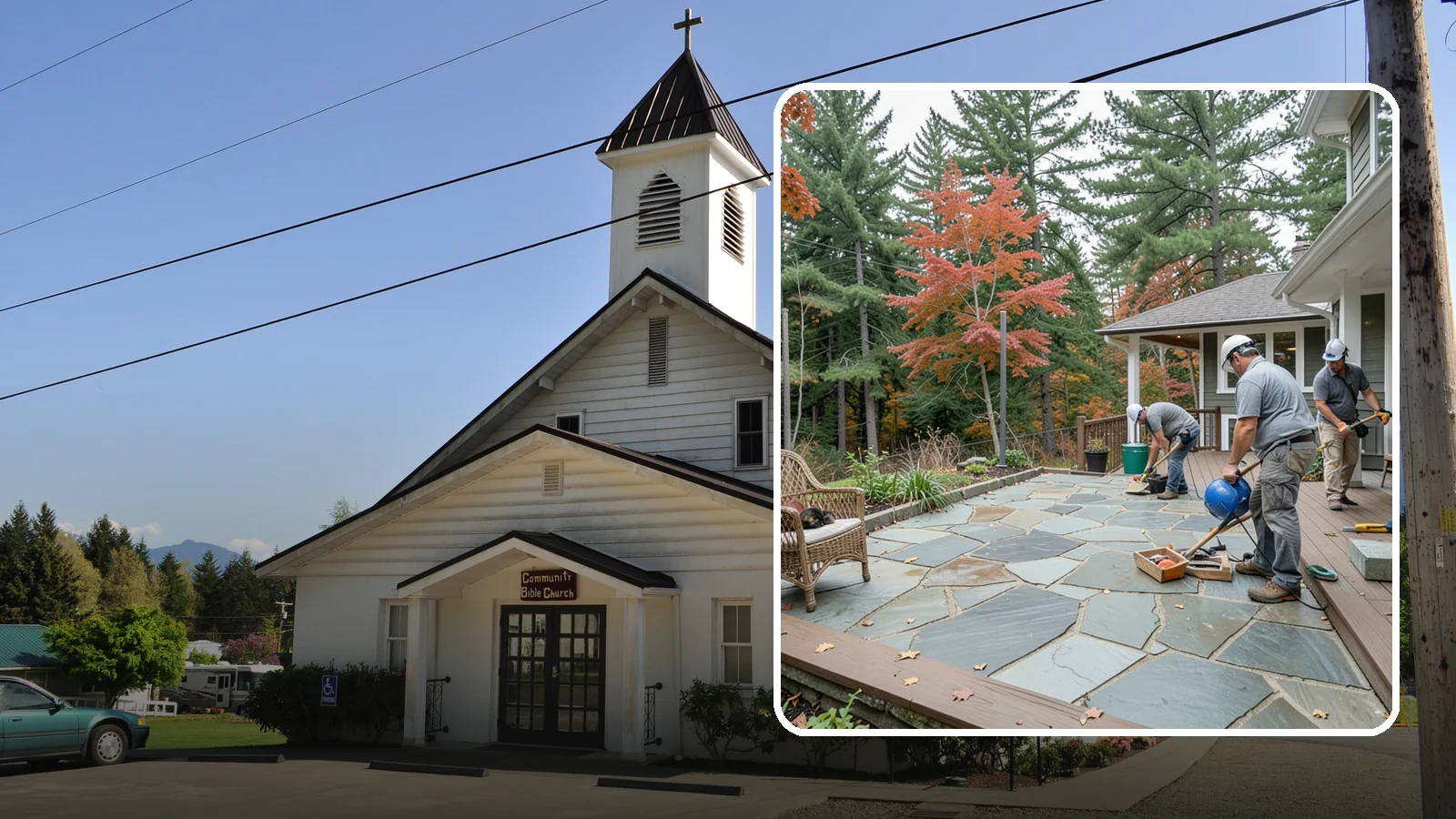 Flagstone Patio Installation in Concrete, Skagit County, WA - Flagstone patio installation that brings natural stone beauty and organic texture to your yard.