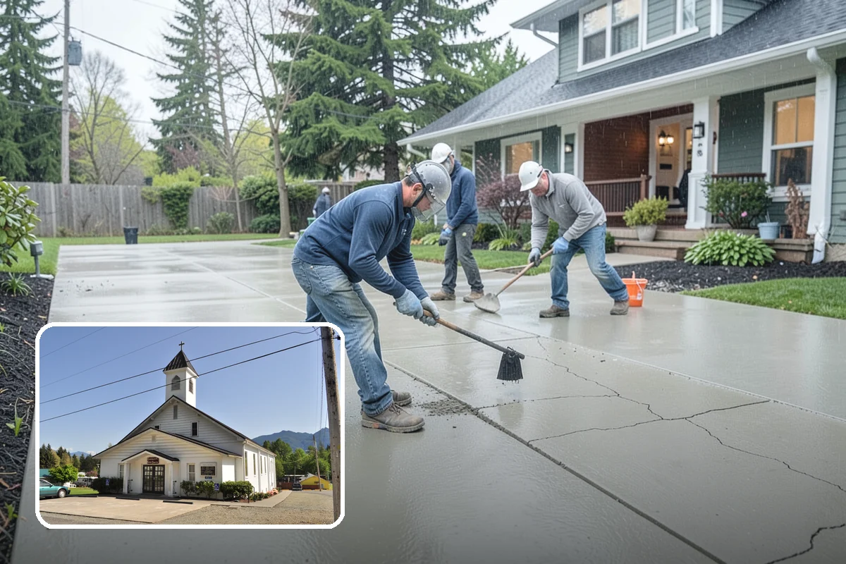 Flagstone Patio Installation in Concrete, Skagit County, WA - Natural, one-of-a-kind stone appearance