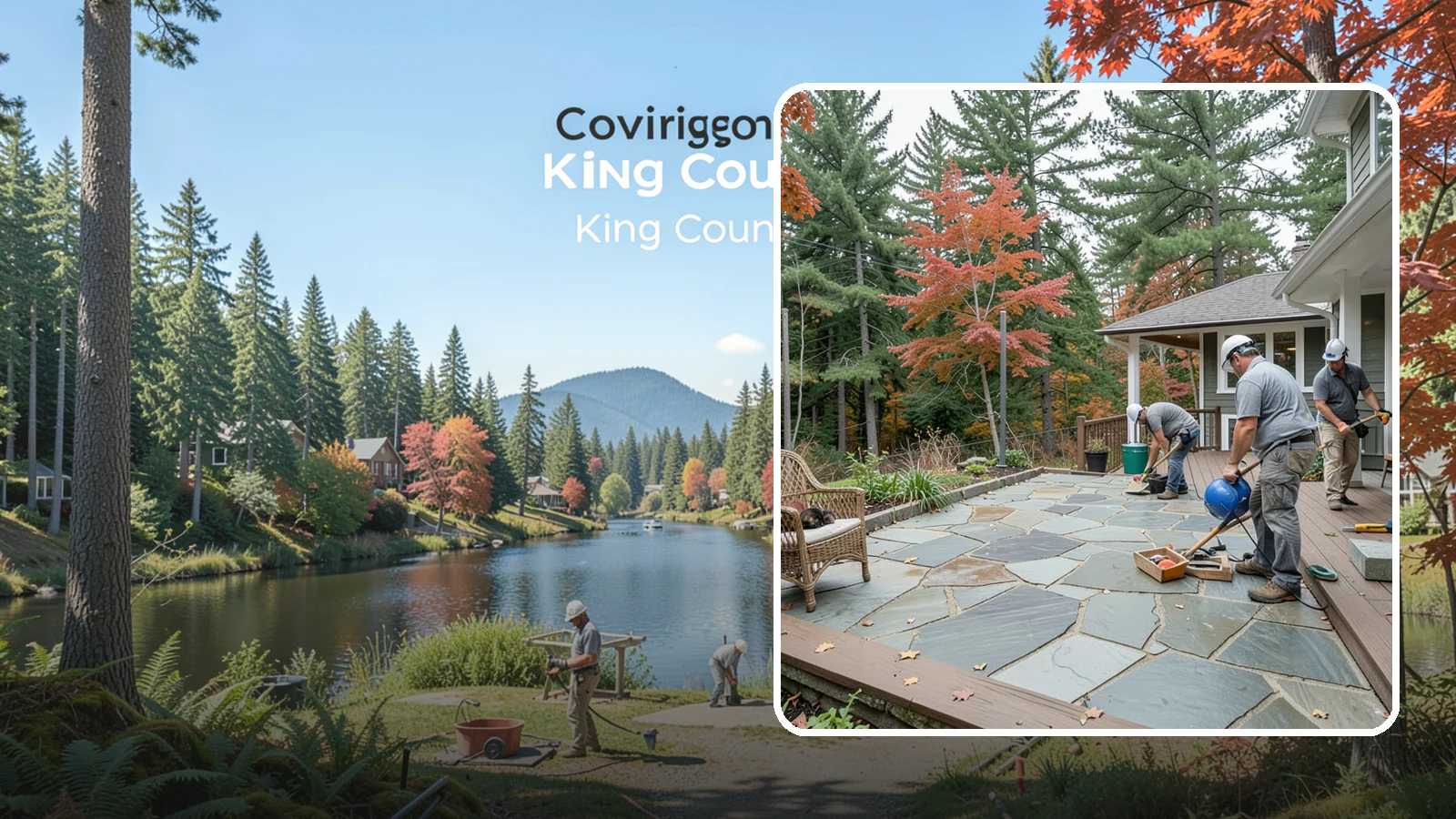 Flagstone Patio Installation in Covington, King County, WA - Flagstone patio installation that brings natural stone beauty and organic texture to your yard.