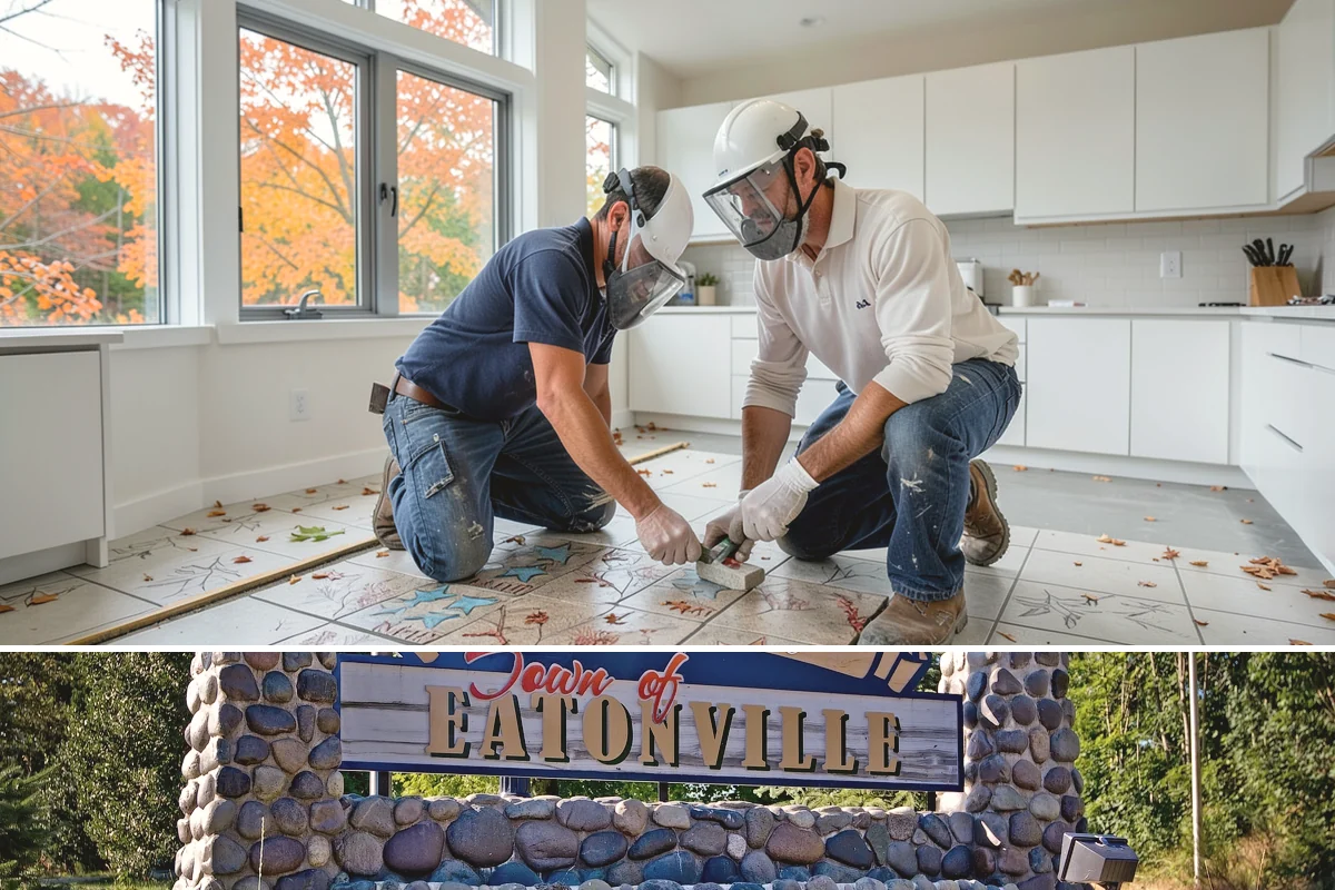 Flagstone Patio Installation in Eatonville, Pierce County, WA - Dry summer weather is ideal for setting stone and curing any mortar joints properly.