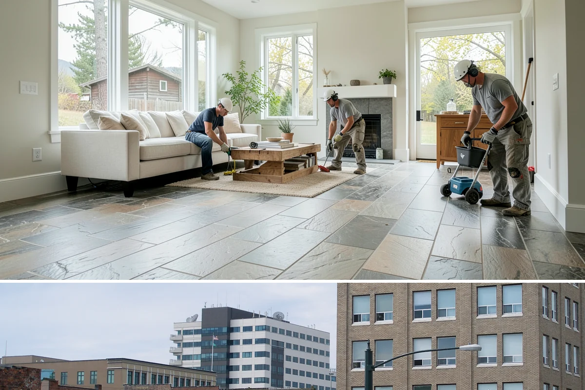 Flagstone Patio Installation in Everett, Snohomish County, WA - Dry summer weather is ideal for setting stone and curing any mortar joints properly.