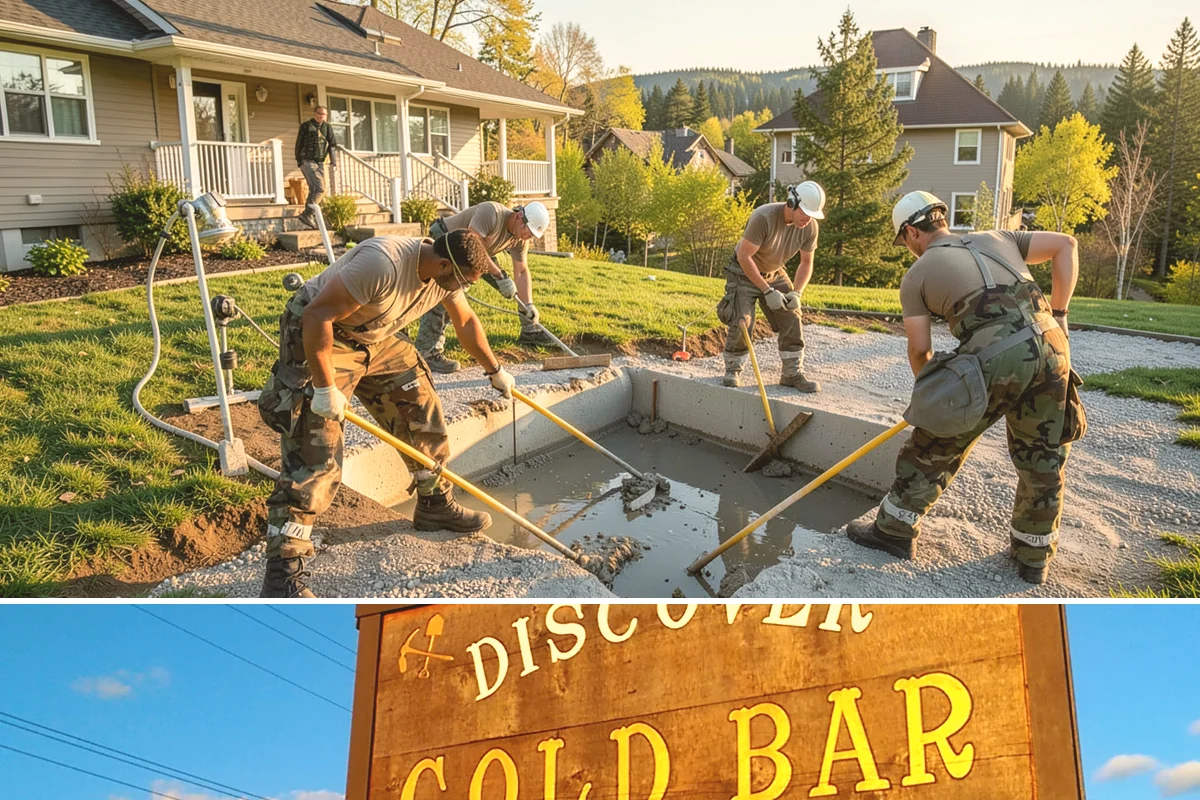 Flagstone Patio Installation in Gold Bar, Snohomish County, WA - Dry summer weather is ideal for setting stone and curing any mortar joints properly.