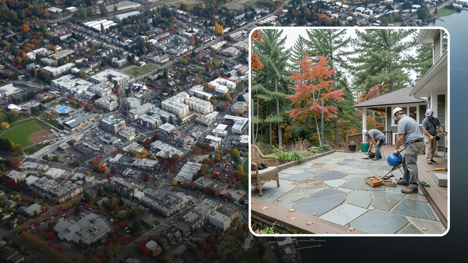 Flagstone Patio Installation in Kirkland, King County, WA - Flagstone patio installation that brings natural stone beauty and organic texture to your yard.