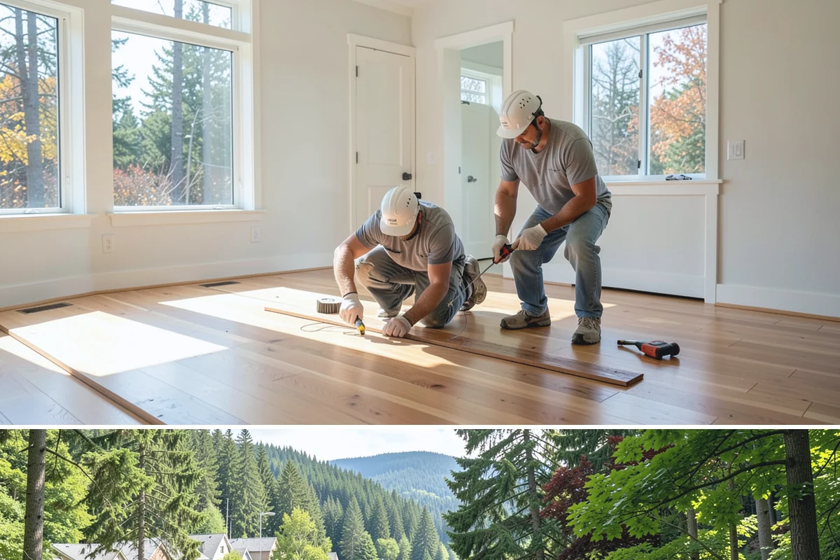 Flagstone Patio Installation in Lake Forest Park, King County, WA - Dry summer weather is ideal for setting stone and curing any mortar joints properly.
